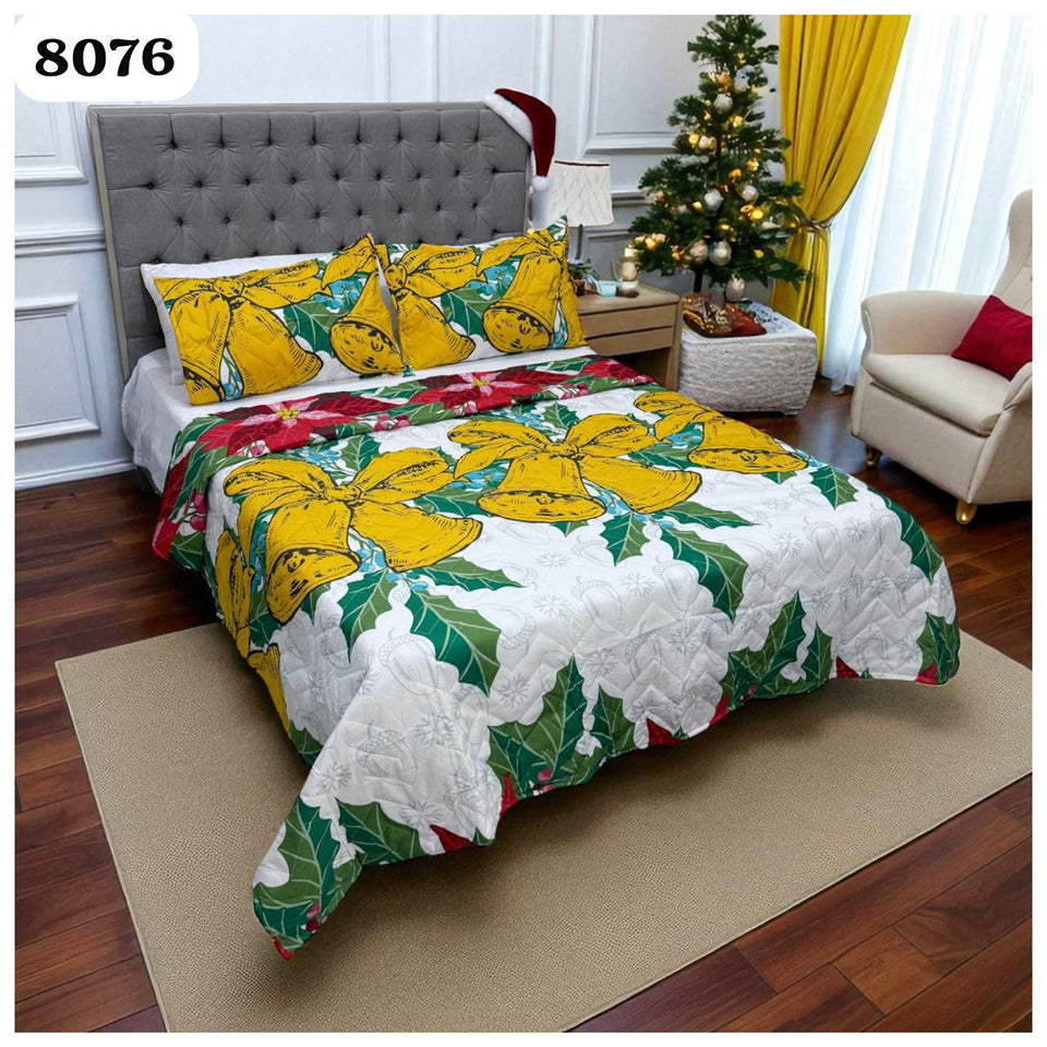 Edredon Navideño Cama Doble 140x190 cm + 2 Fundas de Almohadas
