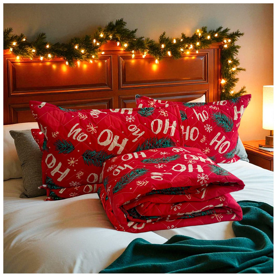 Edredon Navideño Cama Doble 140x190 cm + 2 Fundas de Almohadas