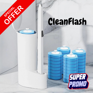 CleanFlash™ – Combo Premium: Cepillo + 50 repuestos aromatizados con jabón incluido