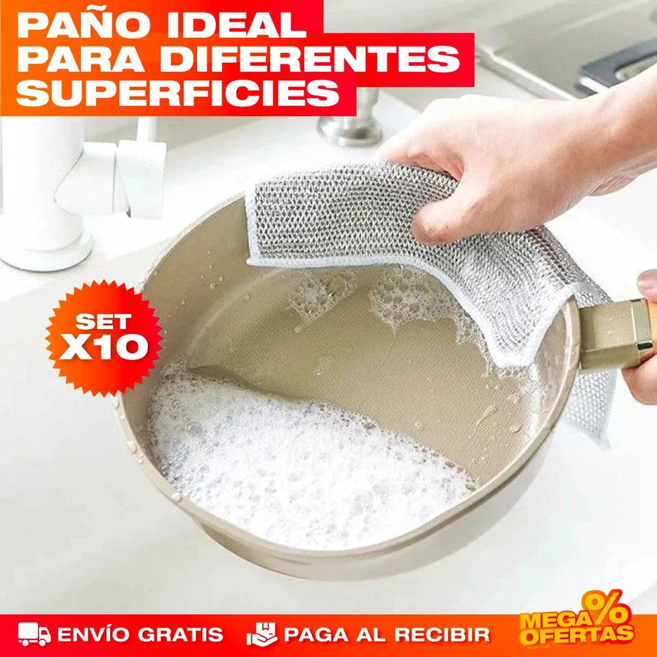 Paño Mágico con Acero Inoxidable — Pack x10