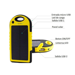 Cargador Portátil Panel Solar - Power Bank Solar 5000mAh